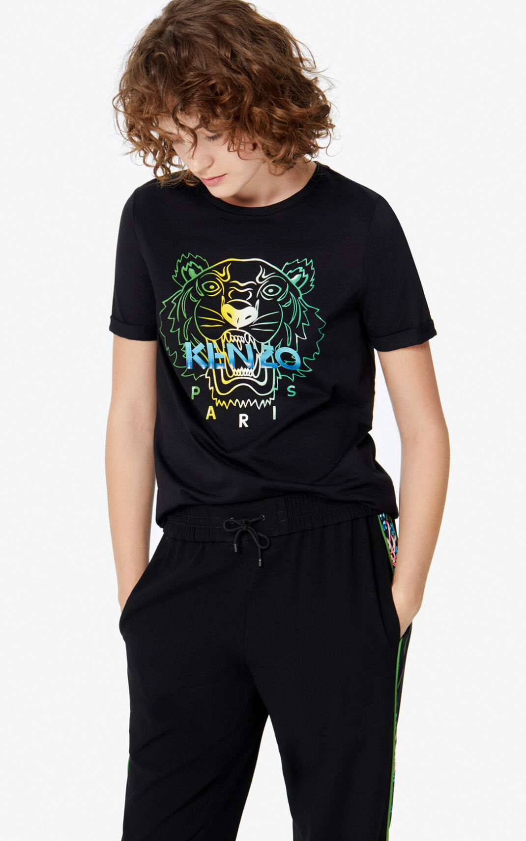 Kenzo Wet 虎 Tシャツ レディース 黒 - NPEOKJ901